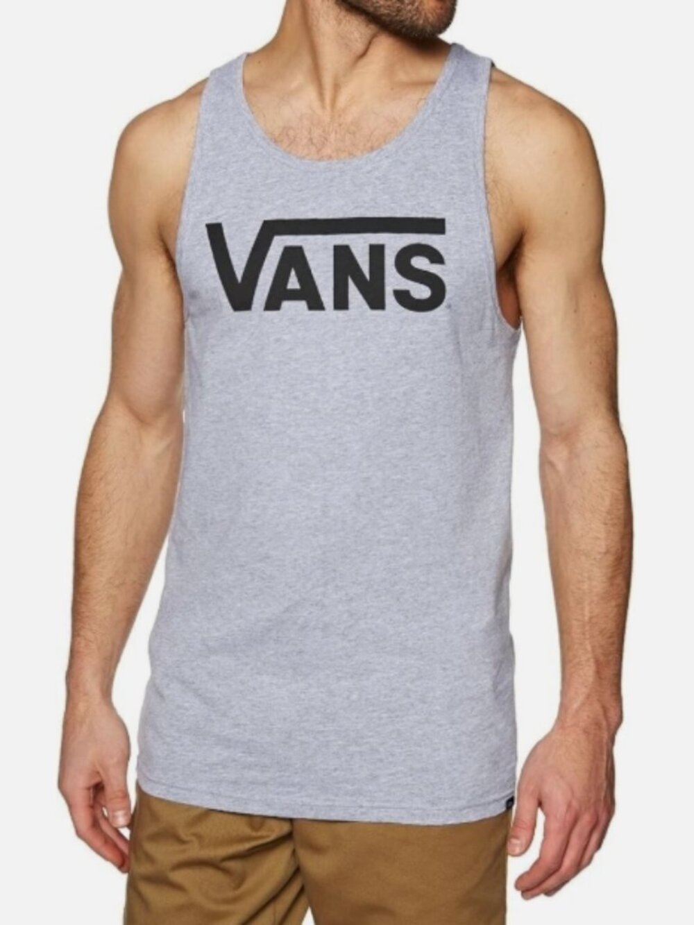 Vans Men's Classic Tank Top (Athletic Heather/Black) Size Small